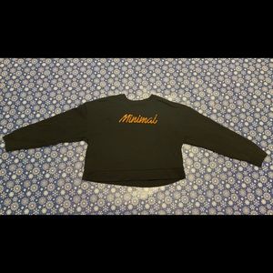 Black “minimal” cropped sweatshirt